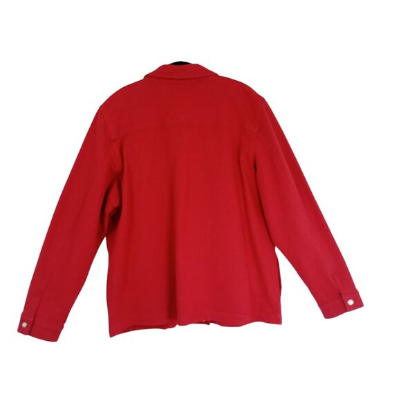 DreamJeannes Red Rhinestone Jacket Button-Up By Quacker Factory XL Womens - Picture 8 of 12